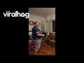 Dad And Cat Try To Catch Bat ViralHog