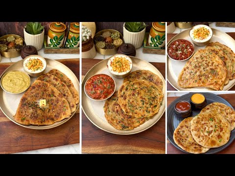 4 Must Try Paratha Recipe | Onion Paratha | Chilli Garlic Cheese Paratha | Corn Cheese Paratha