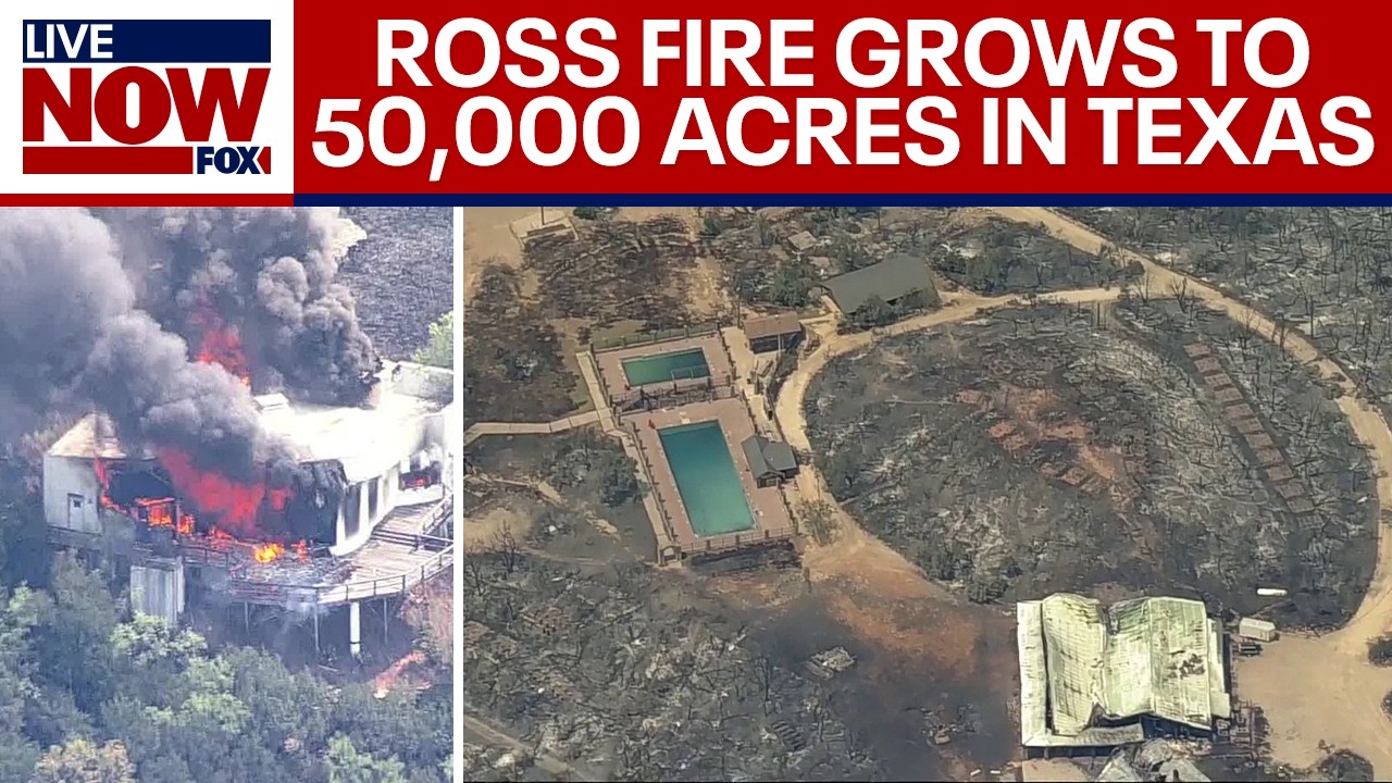 Fast spreading ross fire grows to 50,000 acres in North Texas