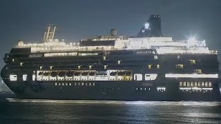 cruise ship MV Norwegian jade arriving to San Diego at night