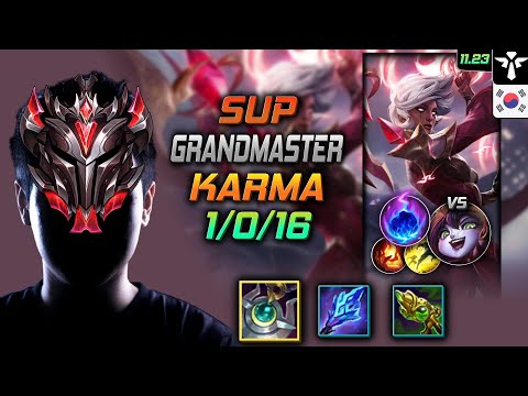 GrandMaster Karma Support vs Lulu - 천상계 서폿 카르마 월석 유성 - LOL KR 11.23