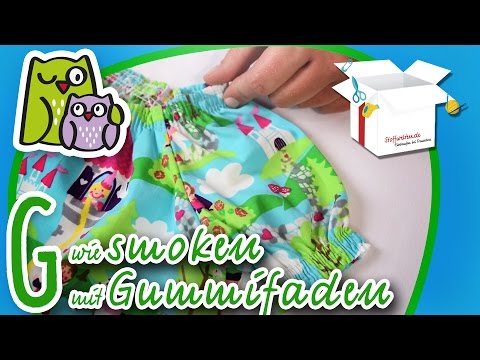 smoken mit Gummifaden | Nählexikon A-Z #7 | Nähschule Anleitung Nähen lernen für Anfänger