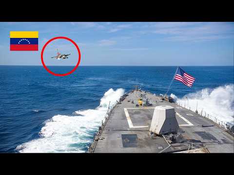 Venezuelan Fighter Jet Flies TOO CLOSE to US Navy Destroyer – BIG MISTAKE