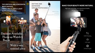 Filiz® Q07 104CM Selfie Stick Tripod with 3 mode Flash Light