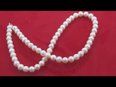 TELEIOS LUXE 925 SILVER WHITE PEARL 7-8 MM STRAND NECKLACE - TL0000125