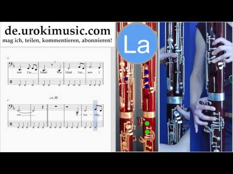 Fagottunterricht Amazing - Grace Noten Lernen Teil#2 um-b995