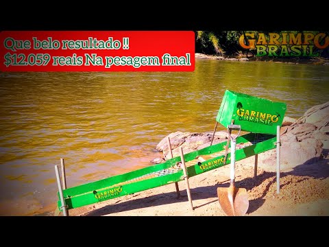 38 gramas de ouro nessa pesagem final , Garimpo Brasil , extração de ouro manual com mini planta