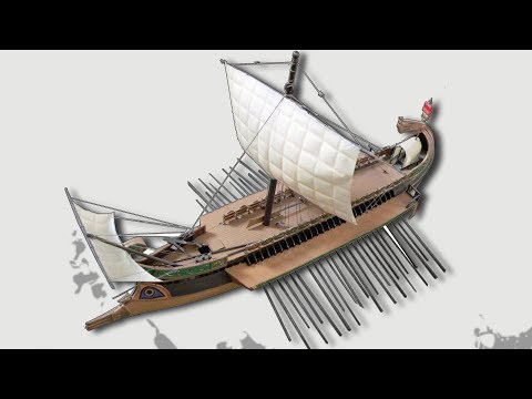 Les navires de guerre antiques (trirème grecque)