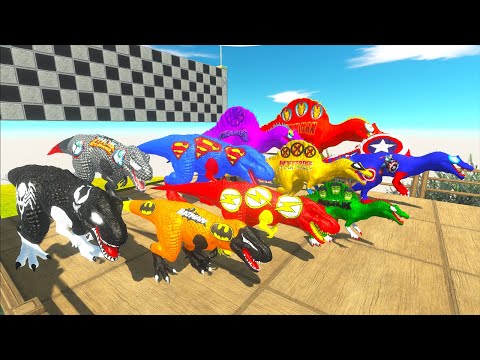 Dinosaurus Jurassic World Dominion: Spinosaurus vs T-rex Dc Marvel Speed Race Championship ARBS