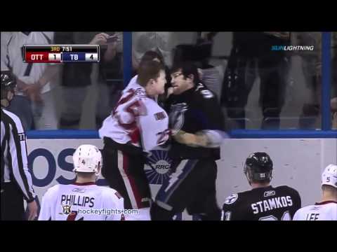 Chris Neil vs Steve Downie Mar 29, 2011