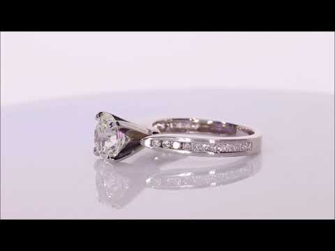 1.82 ctw Diamond Engagement Ring - Round Cut H VS2 | BigDiamondsUSA