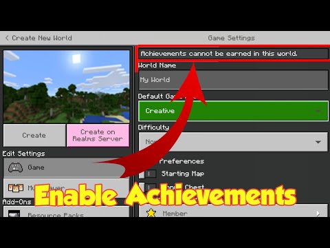 Turn on achievements in Minecraft PE After using Creative mode