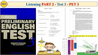 PET 3 Listening Part 2 Test 3 (Transcript + Key)
