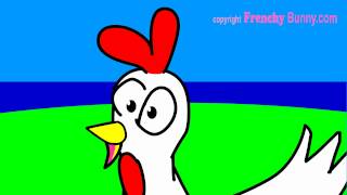 Une poule sur un mur - comptine et chanson enfant - Frenchy Bunny