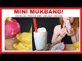 Mini Mukbang Pineapple Dragonfruit Bubble Tea Coconut Shake ASMR 미니 먹방 파인애플 용과 �
