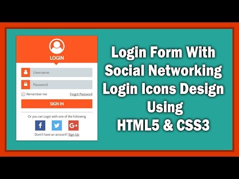 Login Form With Social Networking Icons Design Using HTML5 CSS3