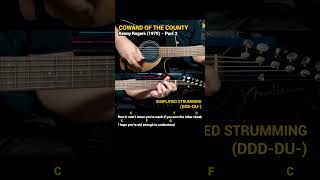 Coward Of The County - Kenny Rogers (1979) Easy Guitar Chords Tutorial with Lyrics Part 2 SHORTS
