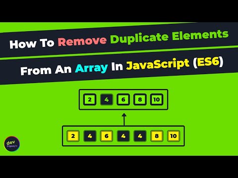 How To Remove Duplicate Elements From An Array In JavaScript ES6 Syntax