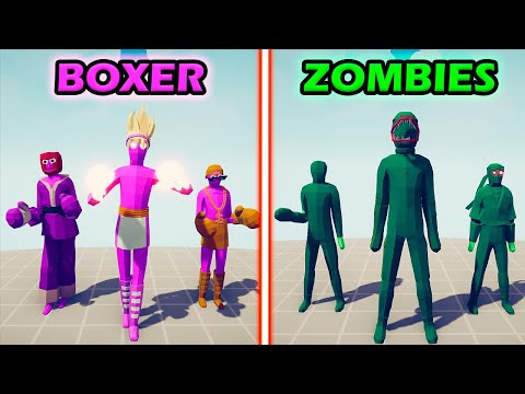BOXER TEAM vs ZOMBIES TEAM - Totally Accurate Battle Simulator | TABS
