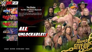 WWE 2K23 ALL SHOWCASE MODE UNLOCKABLES (Showcase M