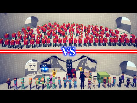 PRESENT ELF Team vs MINECRAFT Team - Totally Accurate Battle Simulator TABS