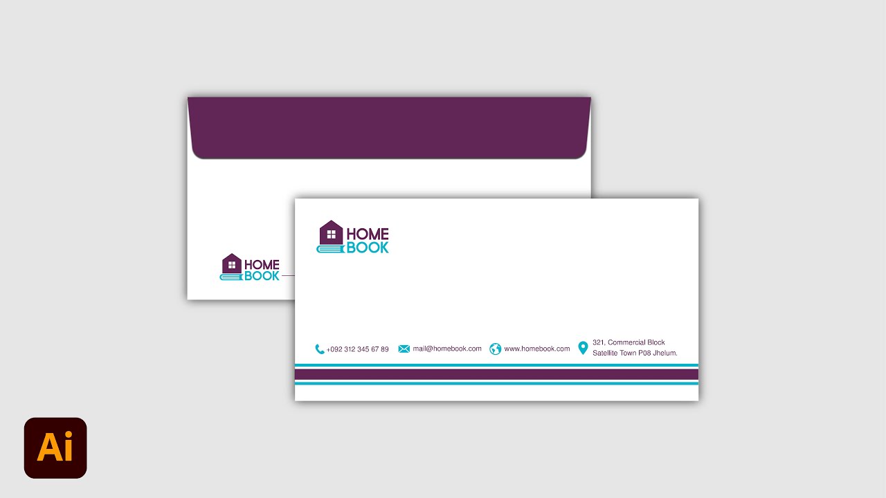 Envelope Design For Brand Identity In Adobe Illustrator cc 2021 | Tutorial