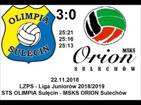 2018/2019 Liga Juniorów Lubuskie, OLIMPIA Sulęcin vs ORION Sulechów - 22.11.2018 - Siatkówka