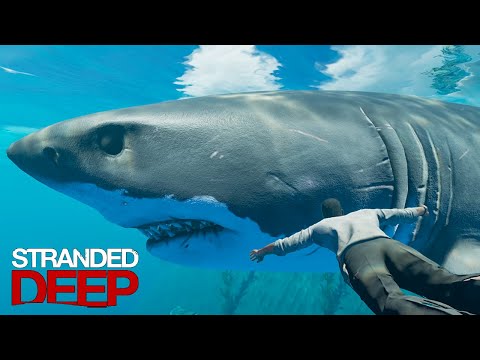 The Biggest Great White Shark in Stranded Deep #shorts