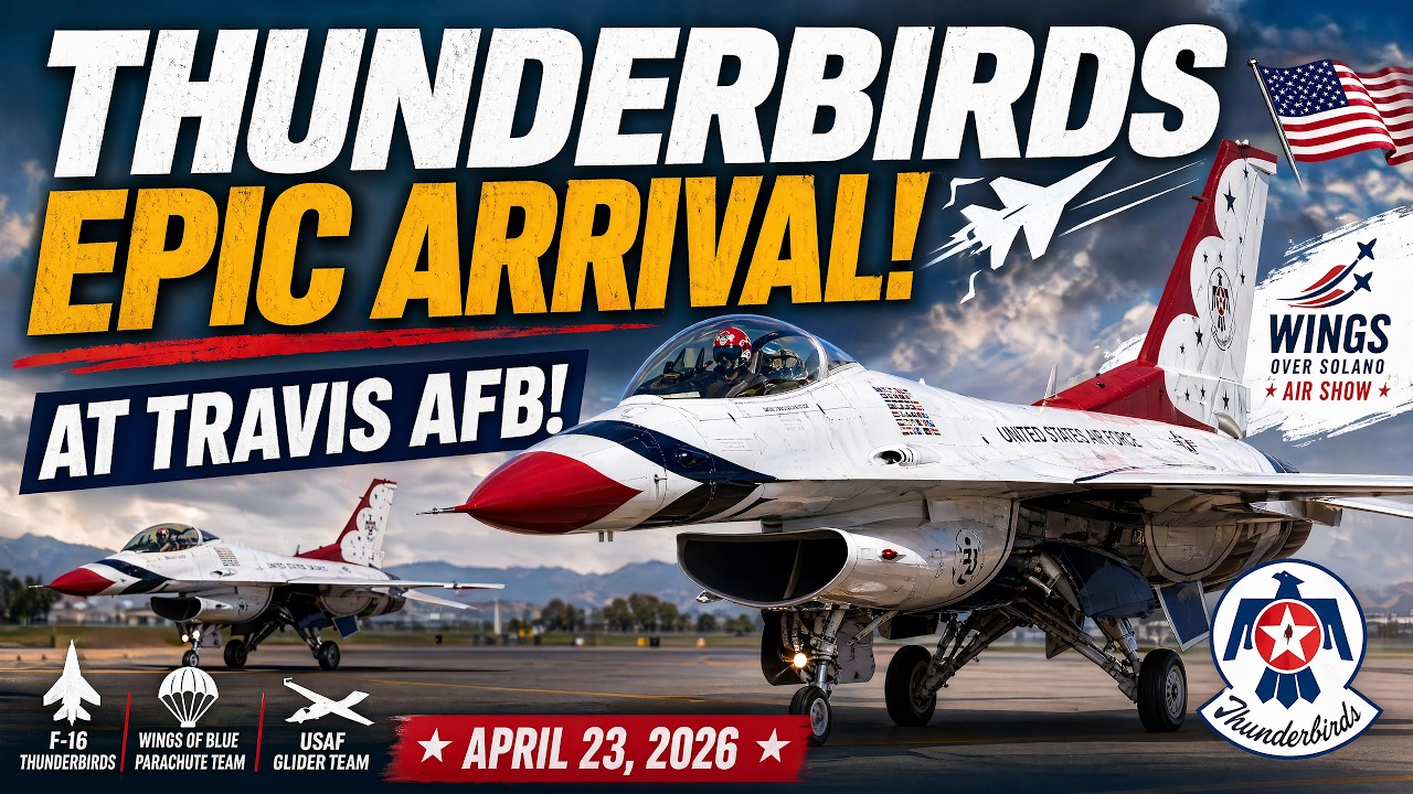 U.S. Air Force Thunderbirds Epic Arrival at Travis AFB! 🛩️🇺🇸
