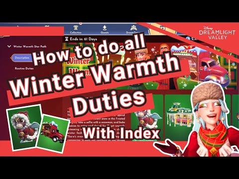 ALL Winter Warmth Star Path Duties with index// Disney Dreamlight Valley