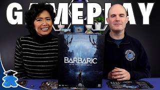 Barbaric : After the Apocalypse. Board Game Playthrough. Clever mechanics, match up your warriors.