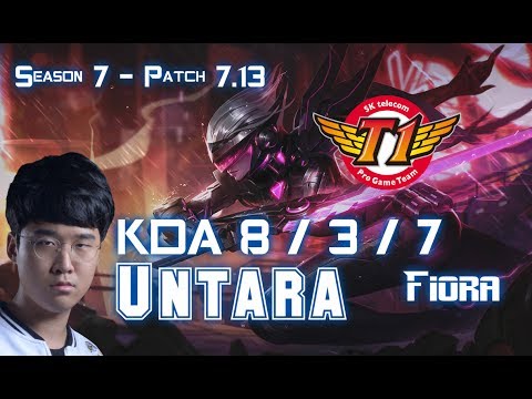 SKT T1 Untara FIORA vs SINGED Top - Patch 7.13 KR Ranked