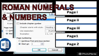 Microsoft Word Tutorial- How to number pages differently in Ms Word- roman numerals & numbers.