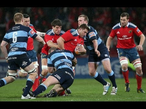 CJ Stander Try from rolling maul - Munster v Cardiff 8th February 2014