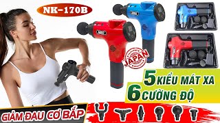 Video review Súng massage cầm tay 6 đầu, 5 chế độ Nhật Bản Nikio NK-170B