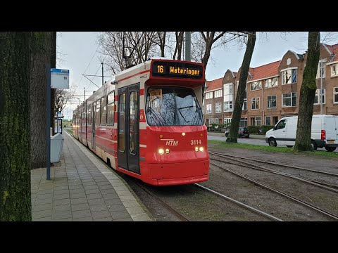 HTM tramlijn 16 Den Haag Statenkwartier - Wateringen Dorpskade | GTL8 3114 | motregen | 2020