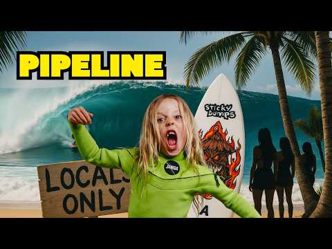 7 YEAR OLD TRAVELS TO PIPELINE TO SURF SWELL | RAW CLIPS