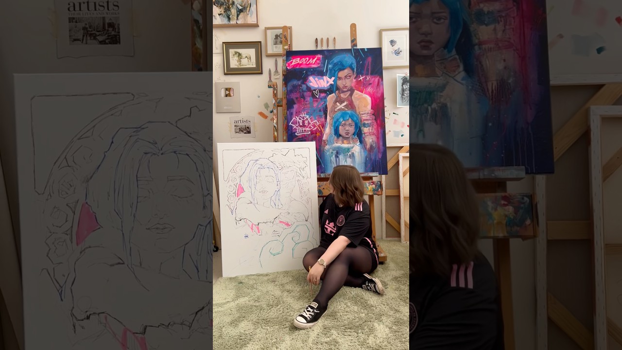 Painting Ekko and Jinx for @riotgames 🍒 #art #arcane