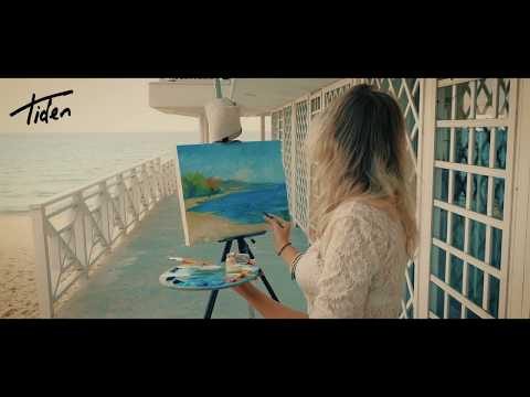 An artist working on a painting stock footage