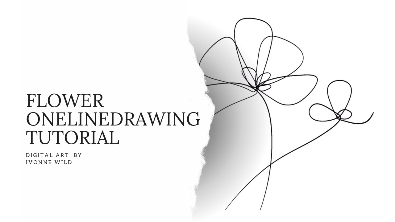 Flower onelinedrawing tutorial #tutorial #digitalart #onelinedrawing #flowers