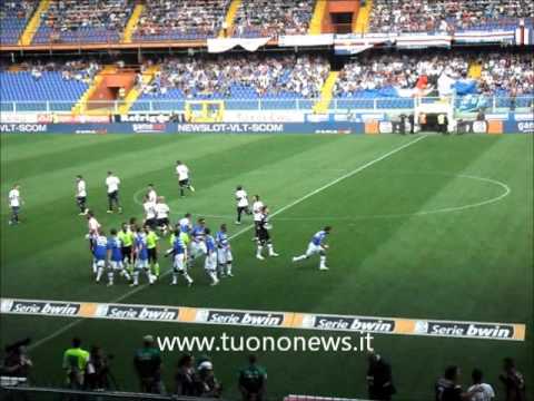 Sampdoria - Gubbio 6-0, 3^giornata serie B 04/09/2011 ingresso squadre
