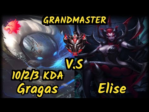 Djoko (GRAGAS) vs ELISE - 10/2/3 KDA JUNGLE GAMEPLAY - EUW Ranked GRANDMASTER