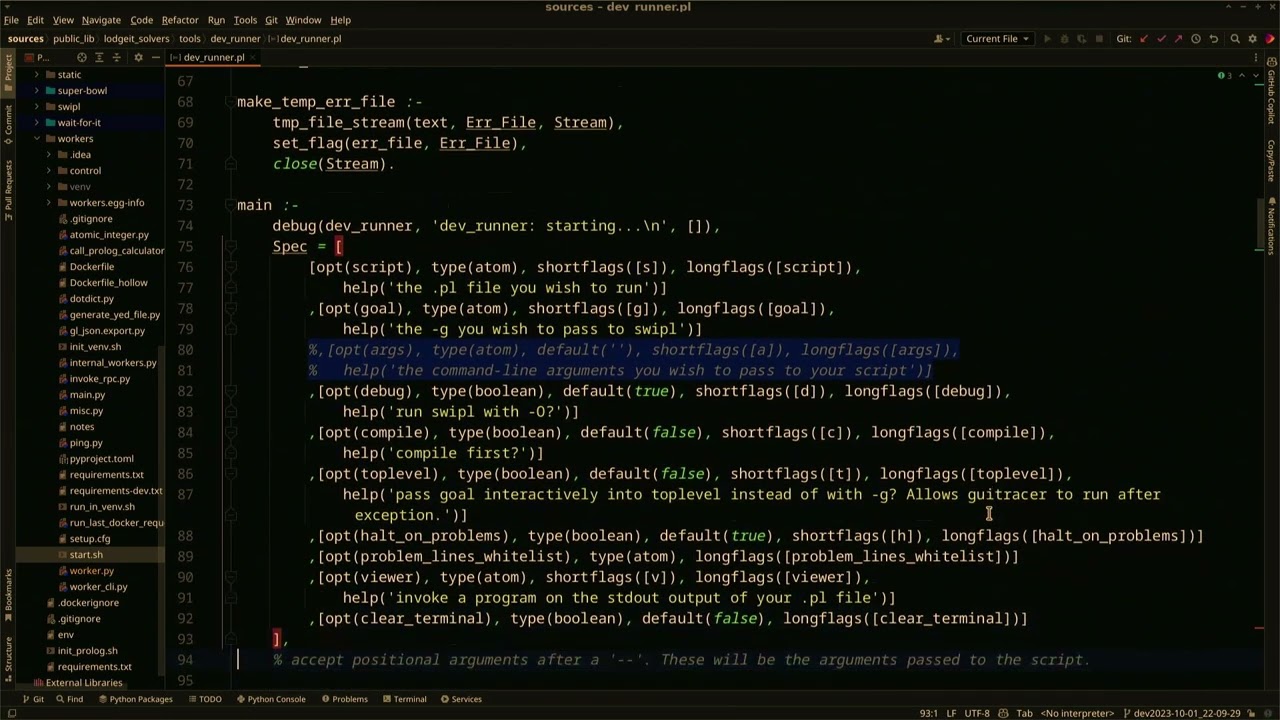 Dev runner and problem lines whitelist