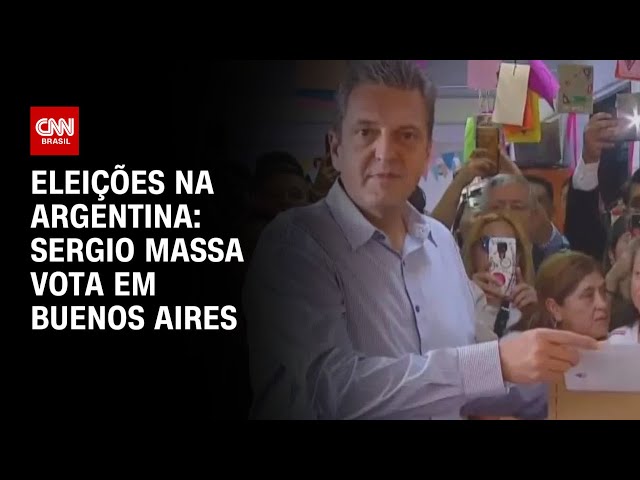 Eleições na Argentina: Sergio Massa vota em Buenos Aires | AGORA CNN