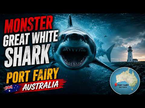 Monster 37ft Great White Shark Caught Off Port Fairy, Australia.