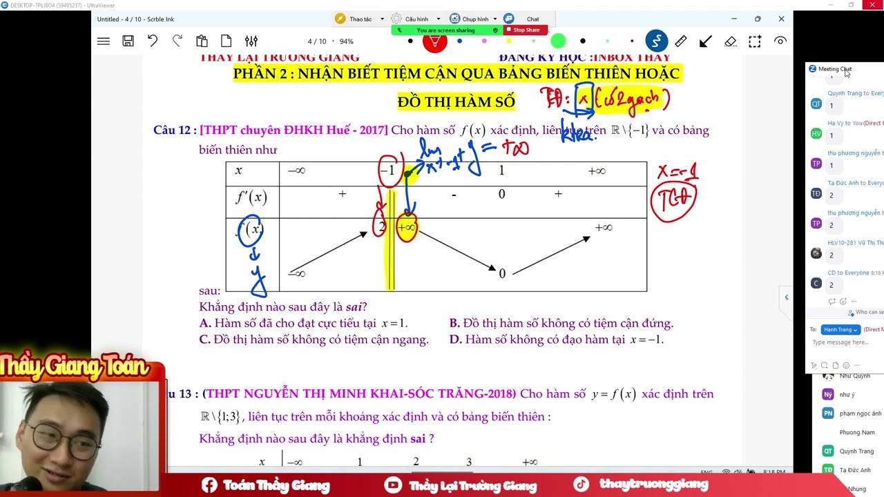 CÁCH XÁC ĐỊNH TIỆM CẬN CỦA HÀM SỐ (BẢN CHẤT-MẸO-BẤM MÁY TÍNH)