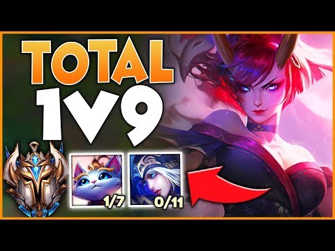 #1 EVELYNN WORLD ATTEMPTS TO CARRY 4 FEEDERS (LITERAL 1V9) - League of Legends