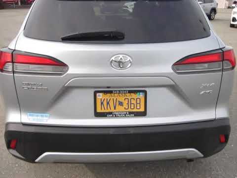 2023 silver /black Toyota Corolla Cross XLE AWD (7MUEAABG7PV) with an 2.0L L4 DOHC 16V engine, CVT transmission, located at 9530 Old Seward Highway, Anchorage, AK, 99515, (907) 349-3343, 61.134140, -149.865570 - Photo#1
