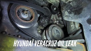 Hyundai Veracruz oil leak. Valve cover and alternator replacement
