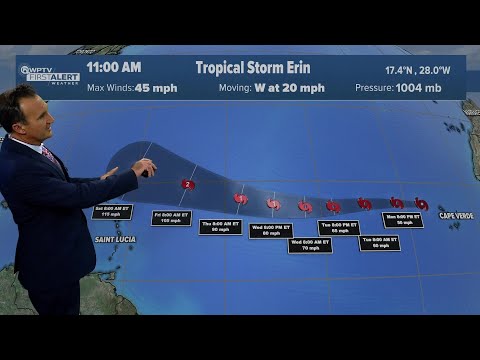 Tropical Storm Erin forms with 45 mph winds